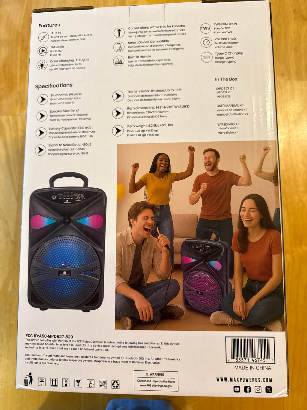 Max power Bluetooth Karaoke Speaker