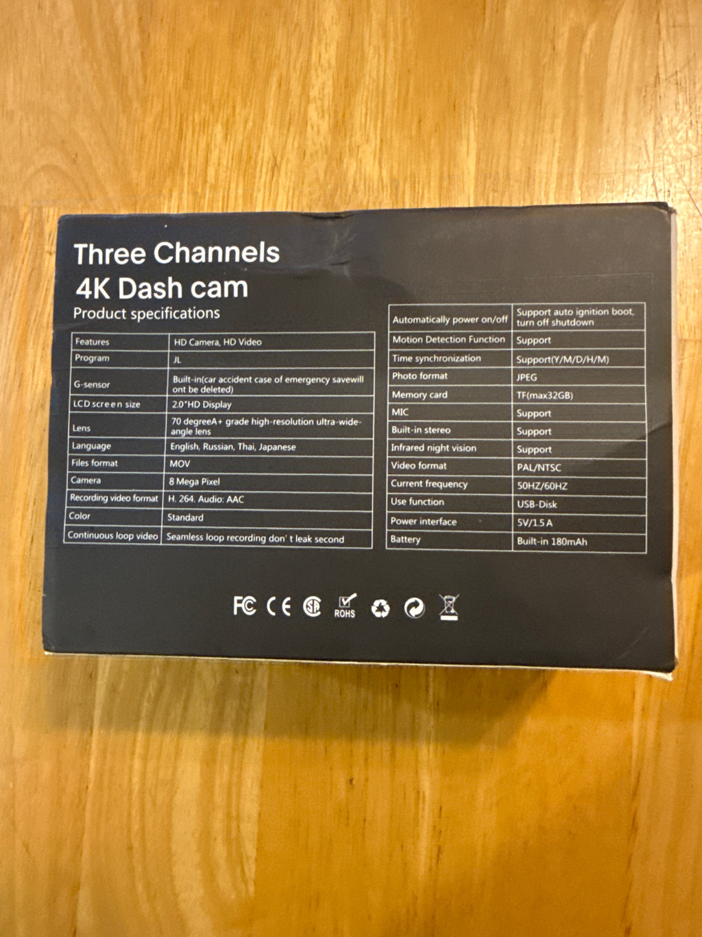 Vehicle Three Channels 4K Dash Cam