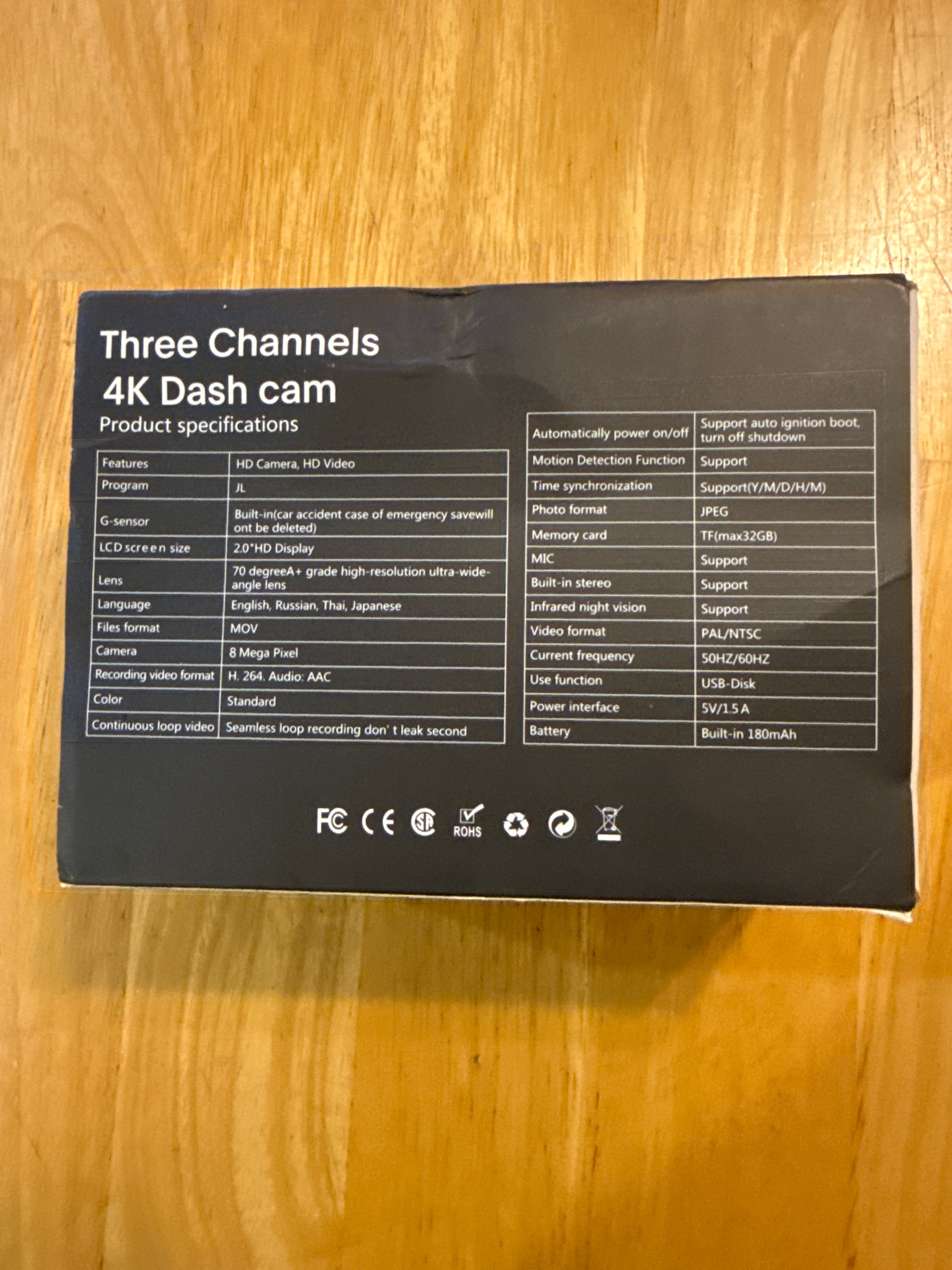Vehicle Three Channels 4K Dash Cam