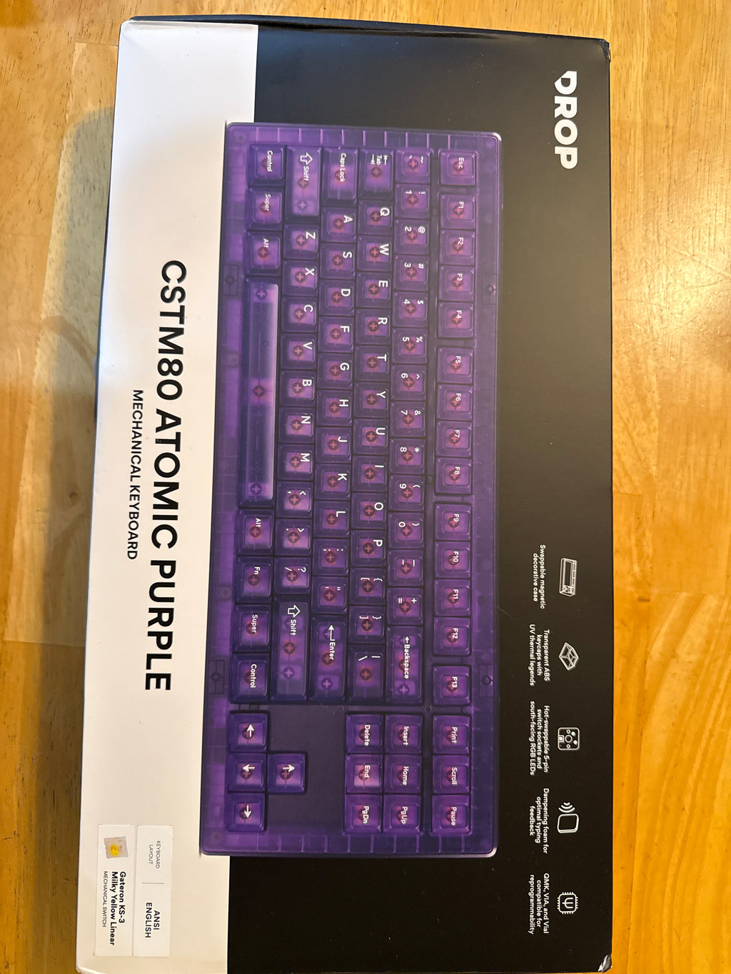 Drop CSTM80 Atomic Purple Mechanical Keyboard