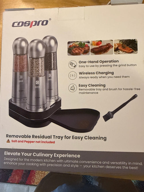 3-in-1 Electric Salt & Pepper Grinder Set