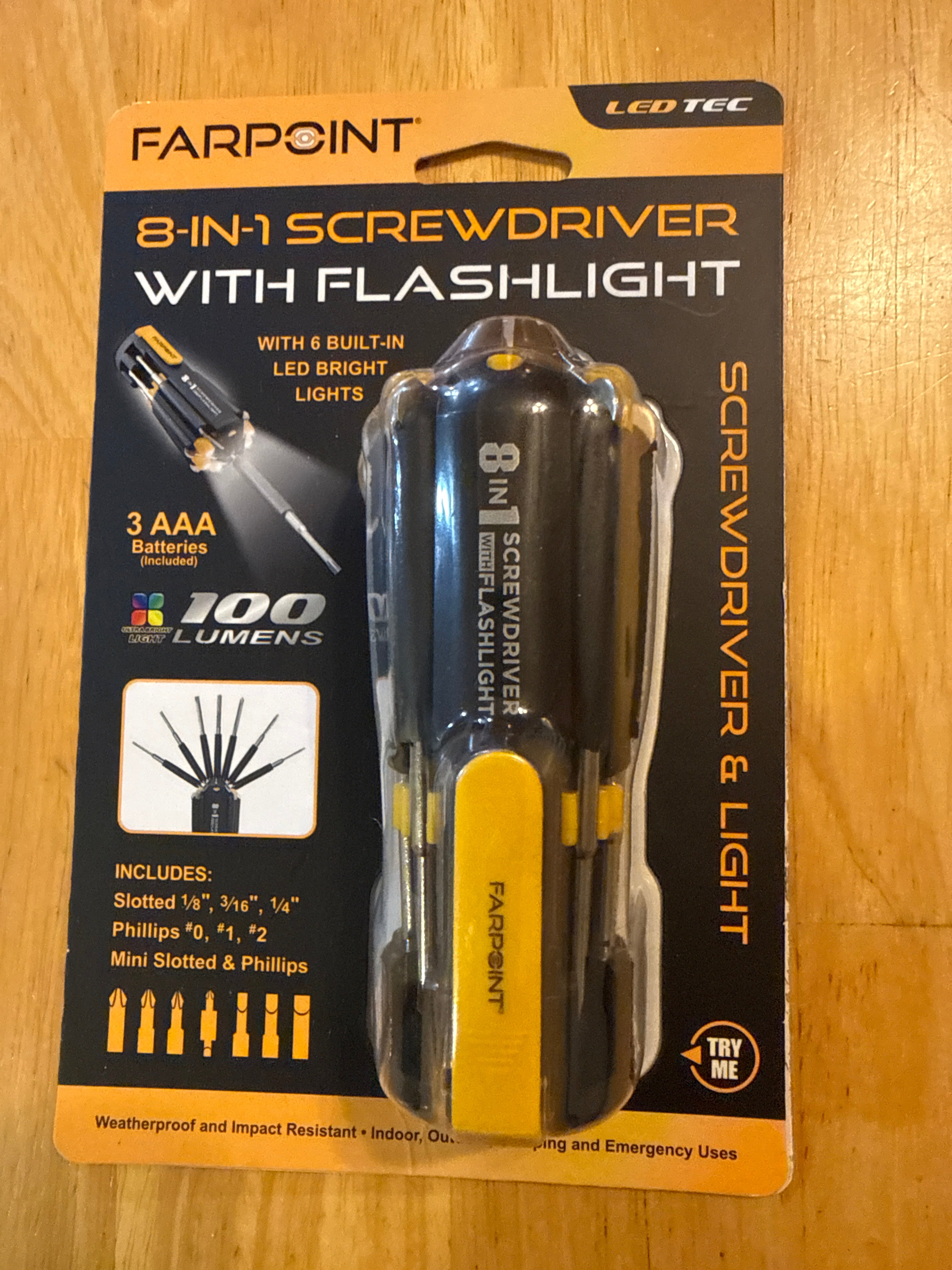 8 In 1 Screwdriver With Flashlight