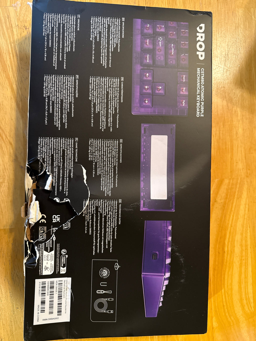 Drop CSTM80 Atomic Purple Mechanical Keyboard